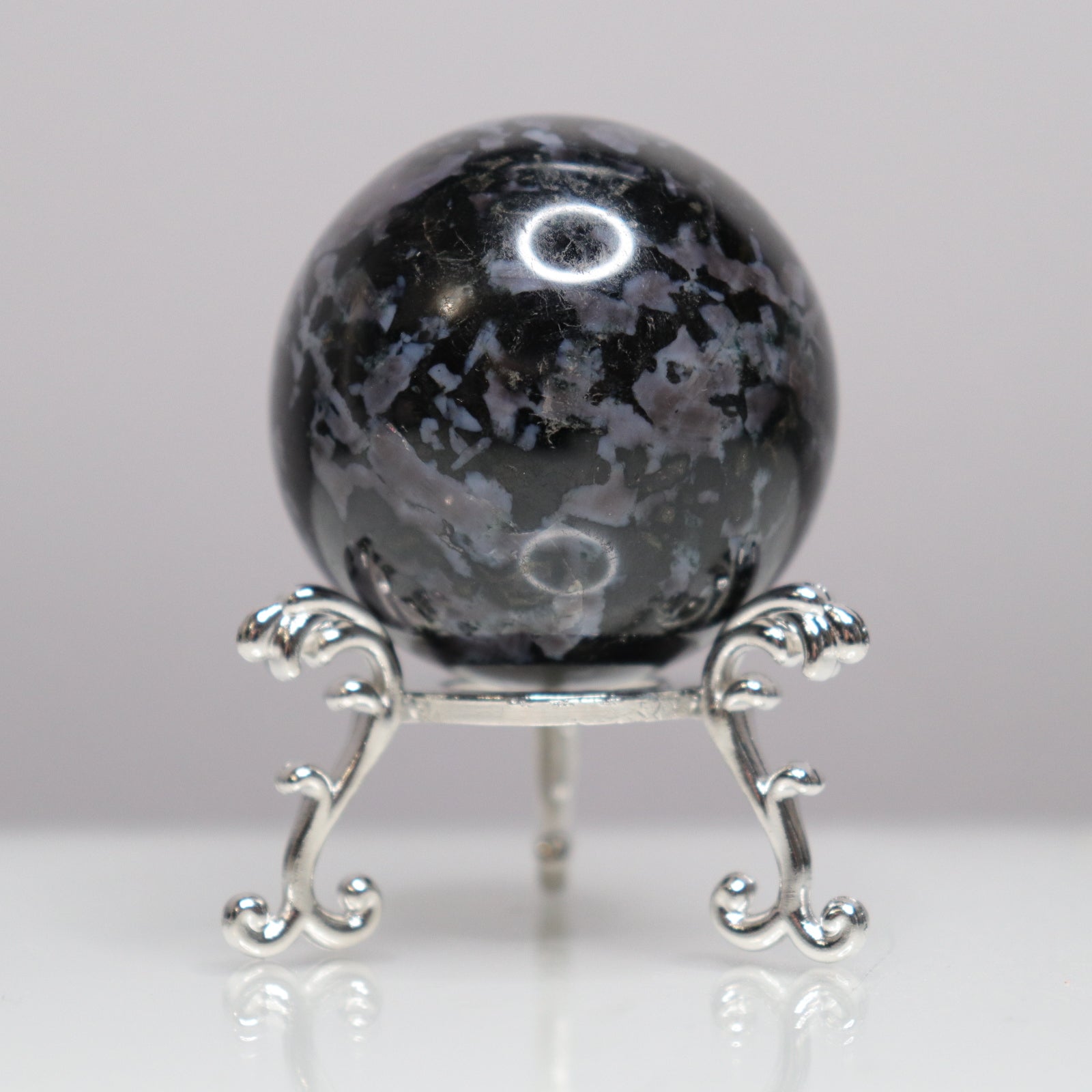 Indigo Gabbro Sphere - Crescents & Crystals