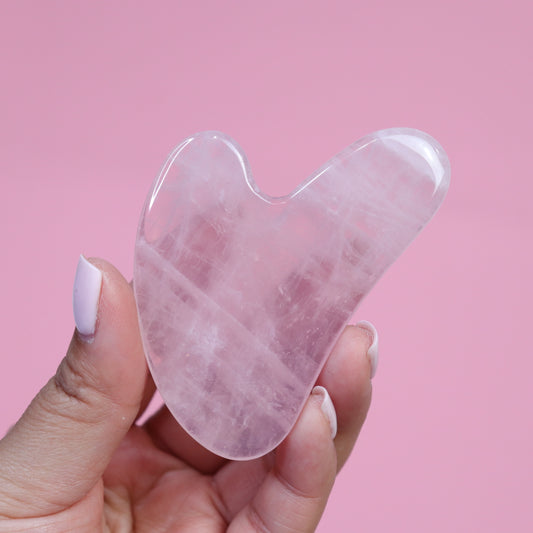 Rose Quartz Gua Sha - Crescentes & Crystals