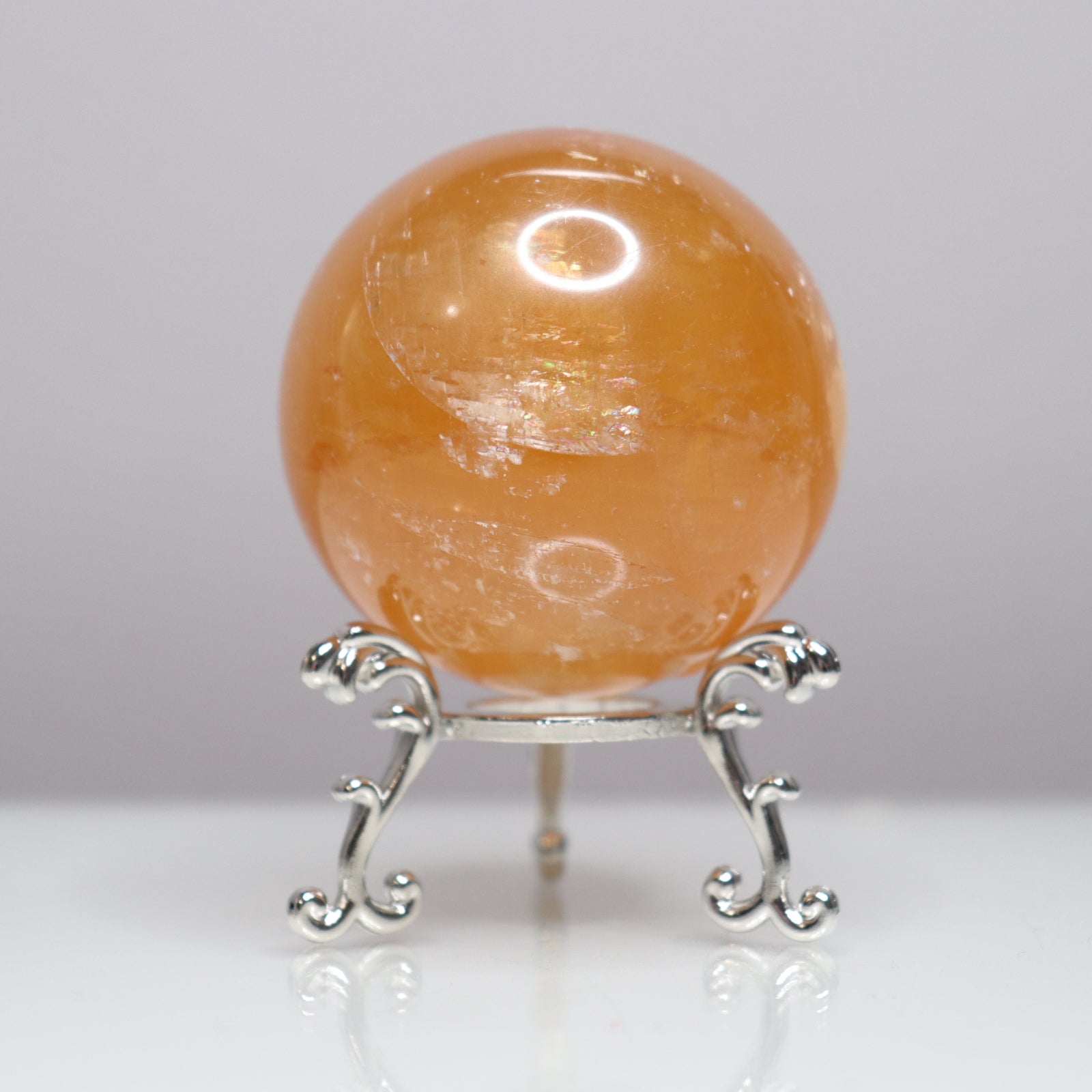 Honey Calcite Sphere - Crescents & Crystals