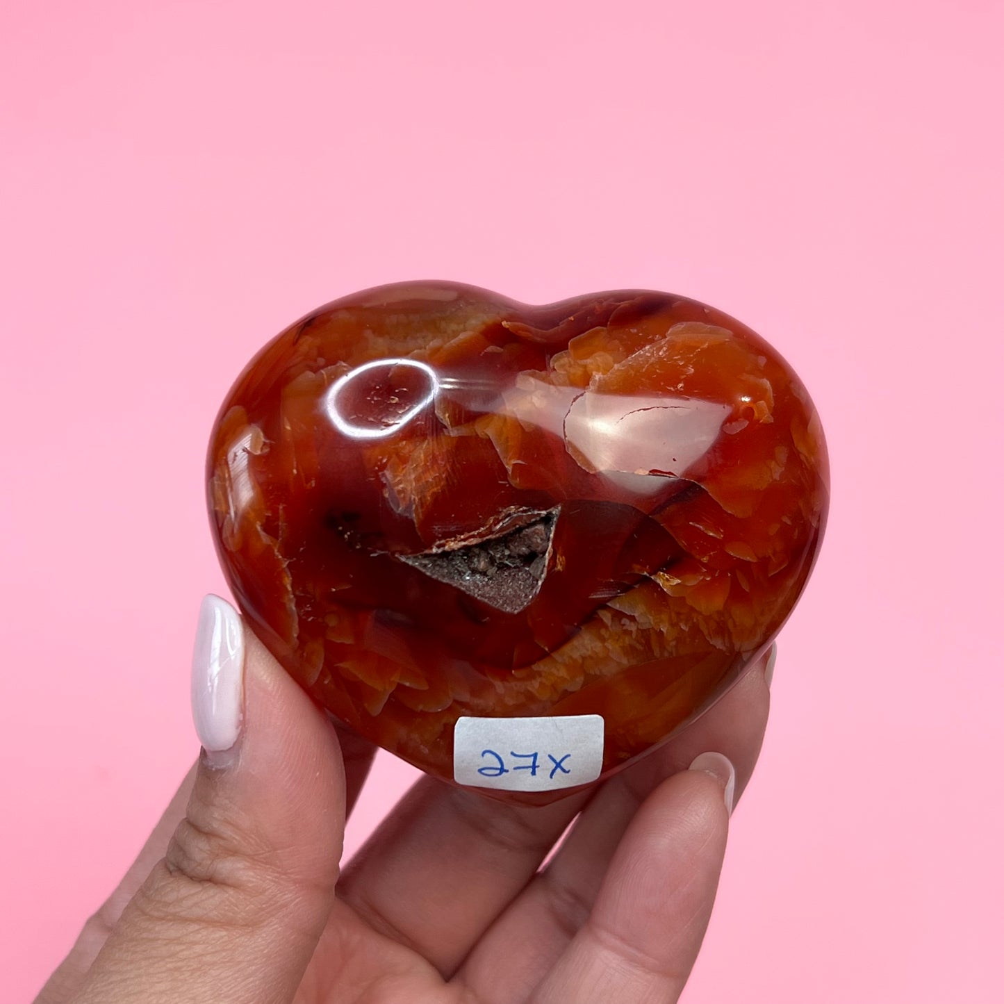 Carnelian Agate Heart- Crescents & Crystals