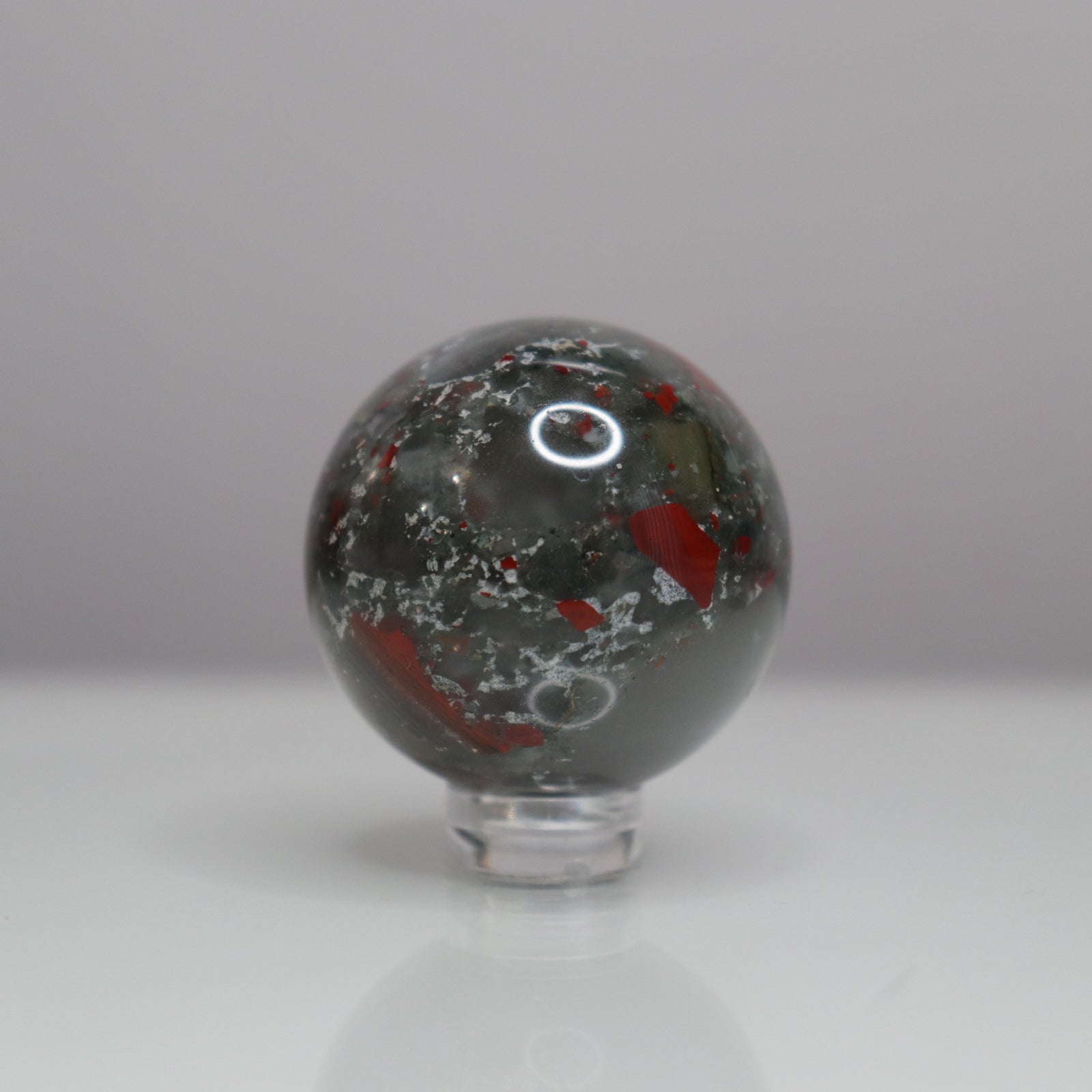 African Bloodstone Sphere- Crescents & Crystals