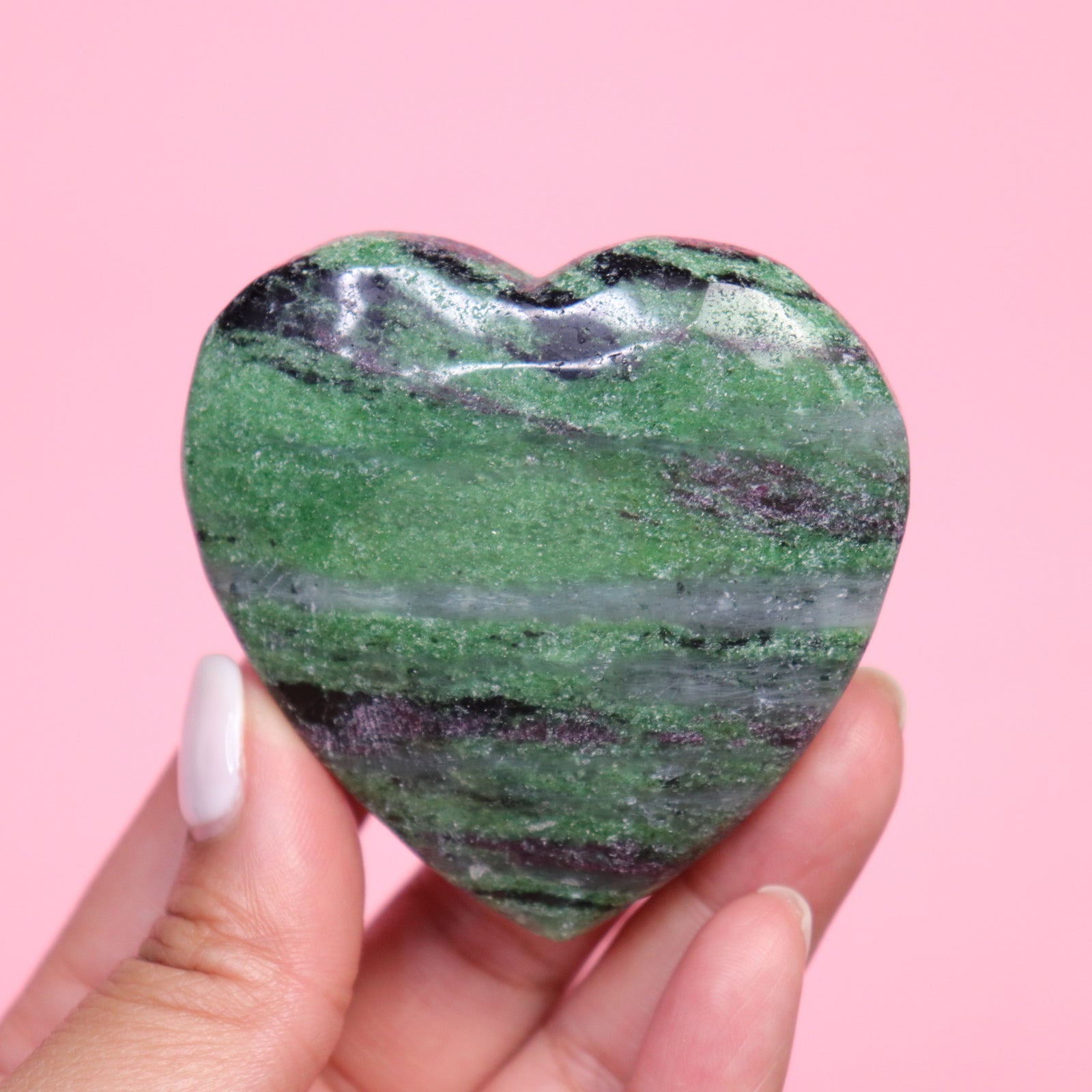 Ruby Zoisite Heart - Crescents & Crystals