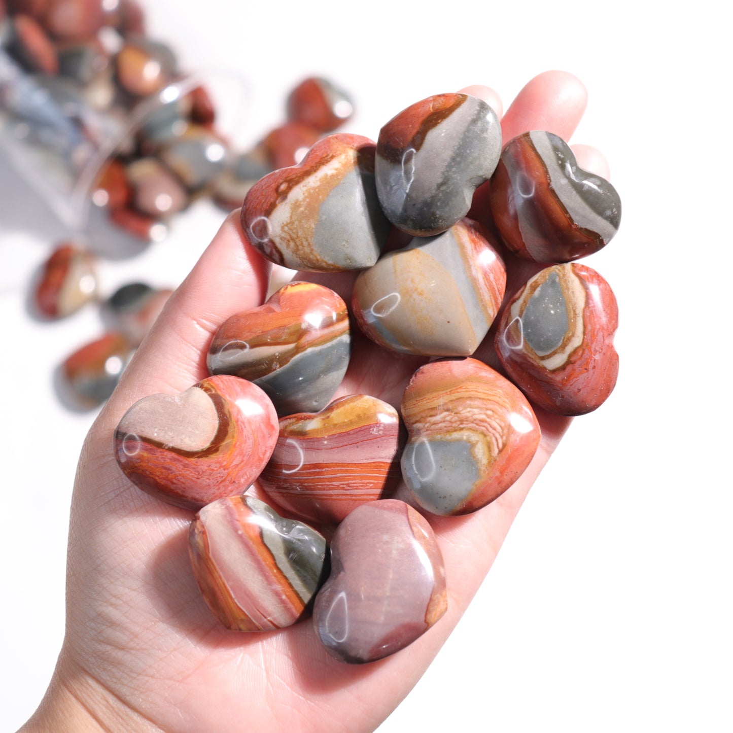 Polychrome Jasper Hearts