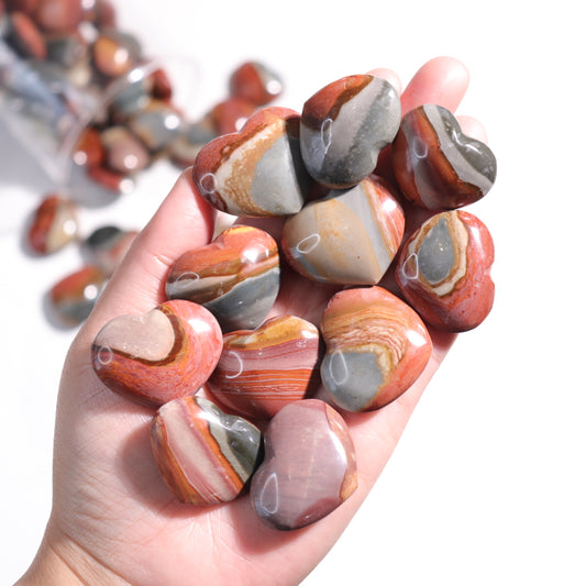 Polychrome Jasper Hearts