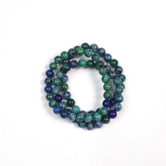 Chrysacolla, Azurite, Malachite Bracelet | 8mm