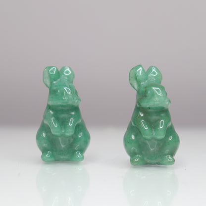 Green Aventurine Bunnies