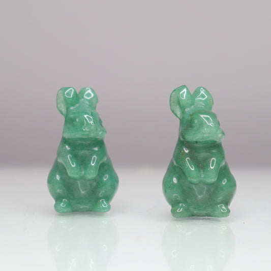Green Aventurine Bunnies