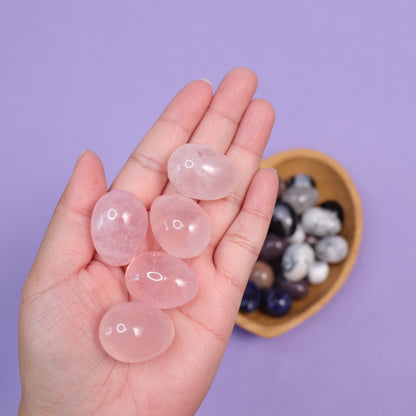 Rose Quartz Eggs - Crescents & Crystals