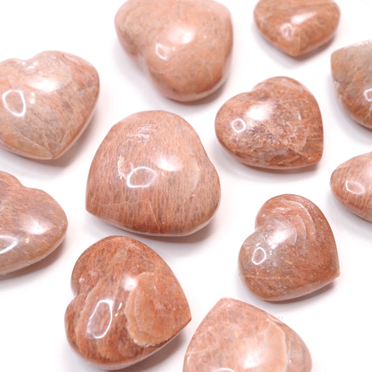 Peach Moonstone Hearts