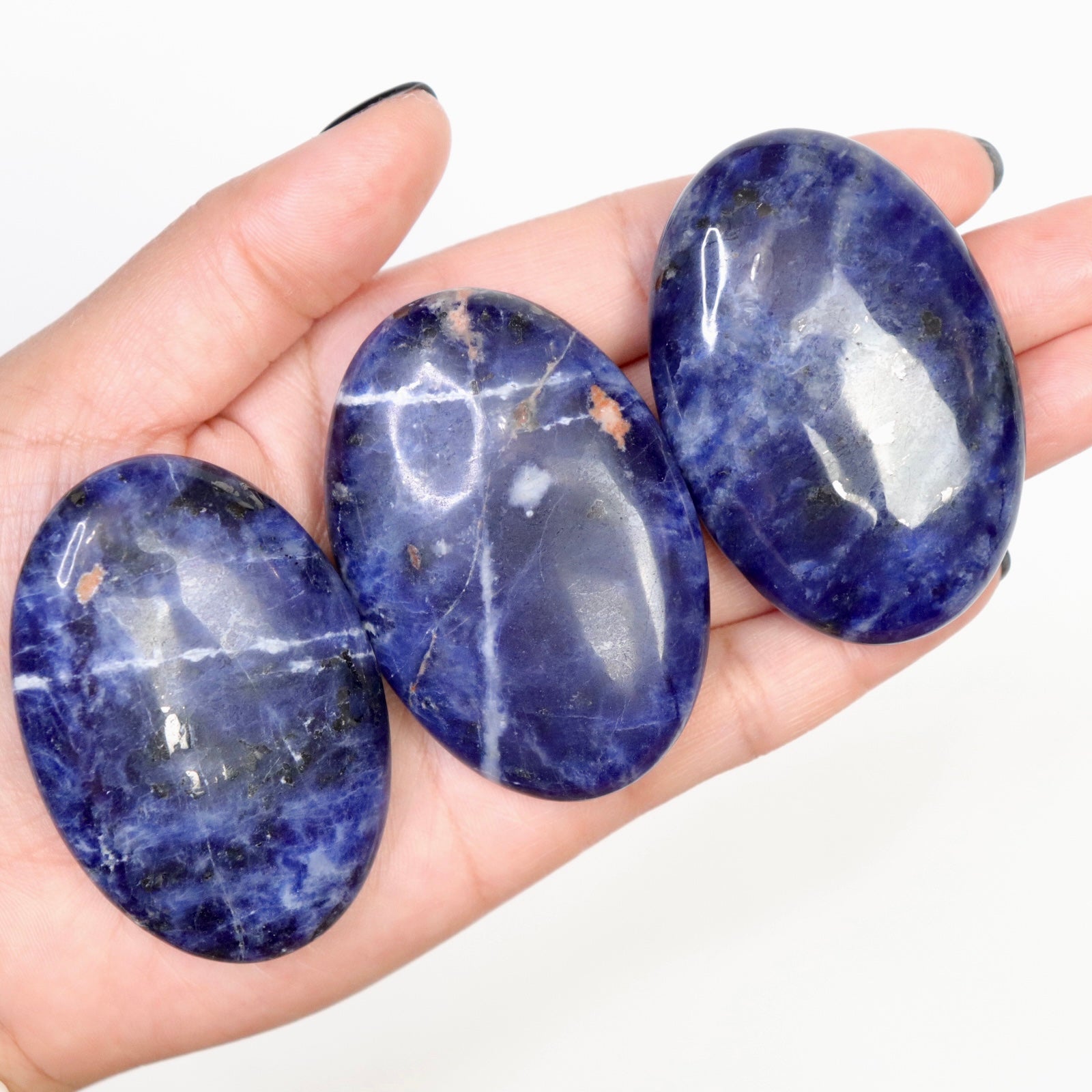 Blue Sodalite Palm Stones - Crescents & Crystals