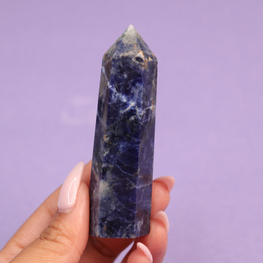 Blue Sodalite Tower - Crescents & Crystals