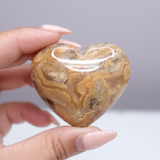 Crazy Lace Agate Heart | 9