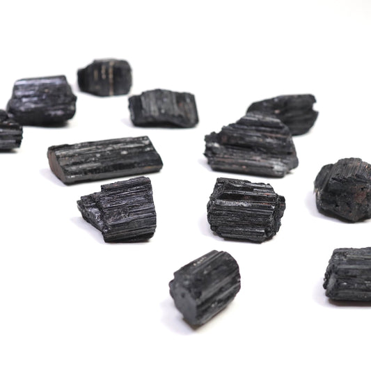 Raw Black Tourmaline Chunk- Crescents & Crystals