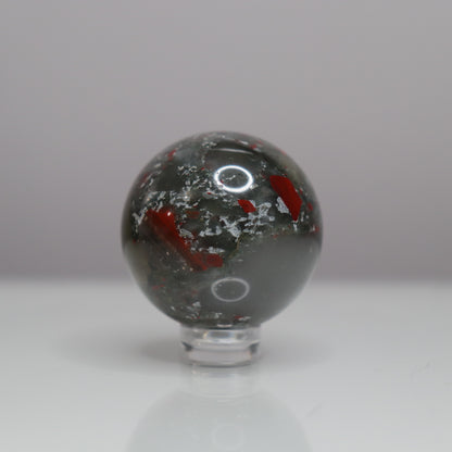 African Bloodstone Sphere- Crescents & Crystals