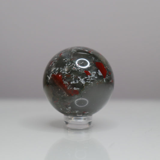 African Bloodstone Sphere- Crescents & Crystals