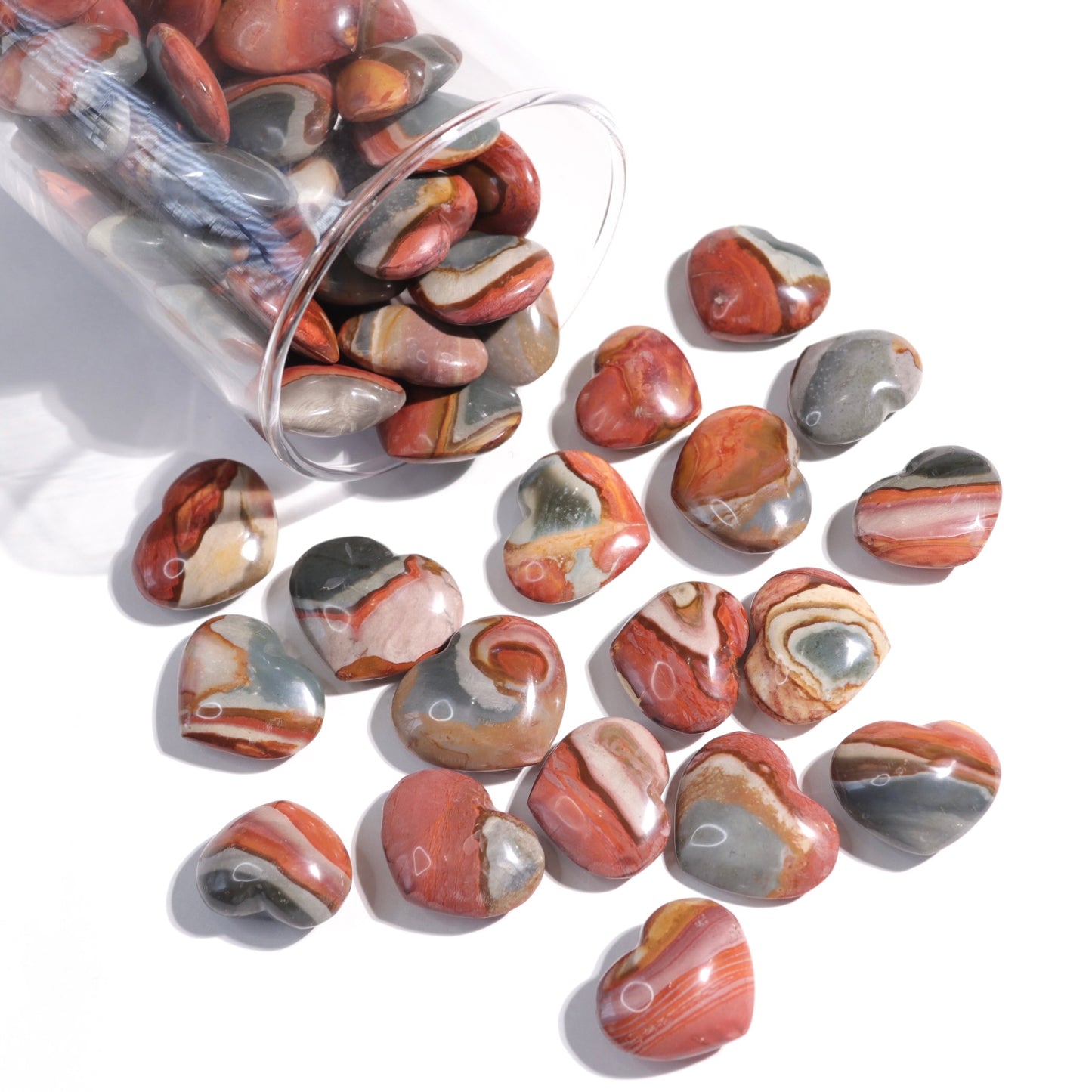 Polychrome Jasper Hearts