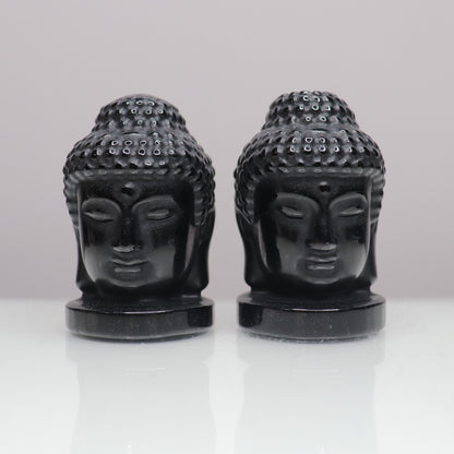 Black Obsidian Buddha Heads | 3.2"
