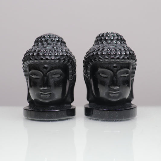 Black Obsidian Buddha Heads | 3.2"
