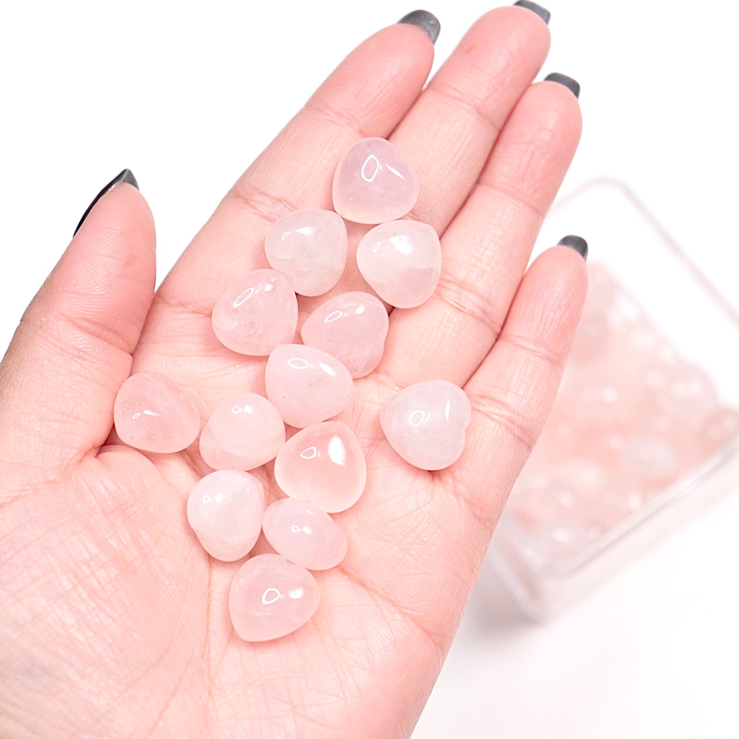 Rose Quartz Mini Hearts | Set of 5
