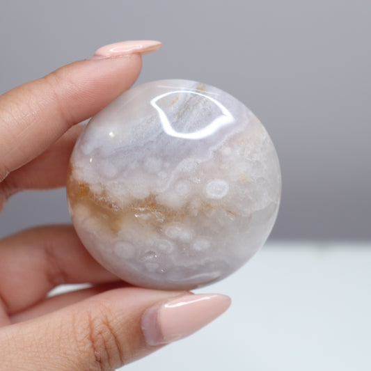 Flower Agate Round x Pink Amethyst | 10