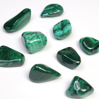 Malachite Tumbles - Crescents & Crystals