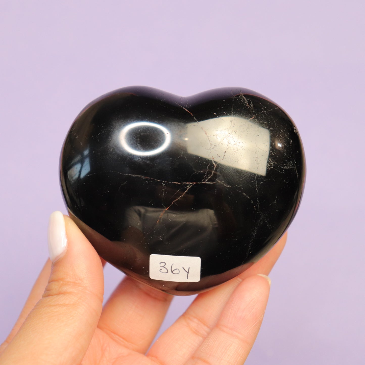 Black Tourmaline Heart- Crescents & Crystals
