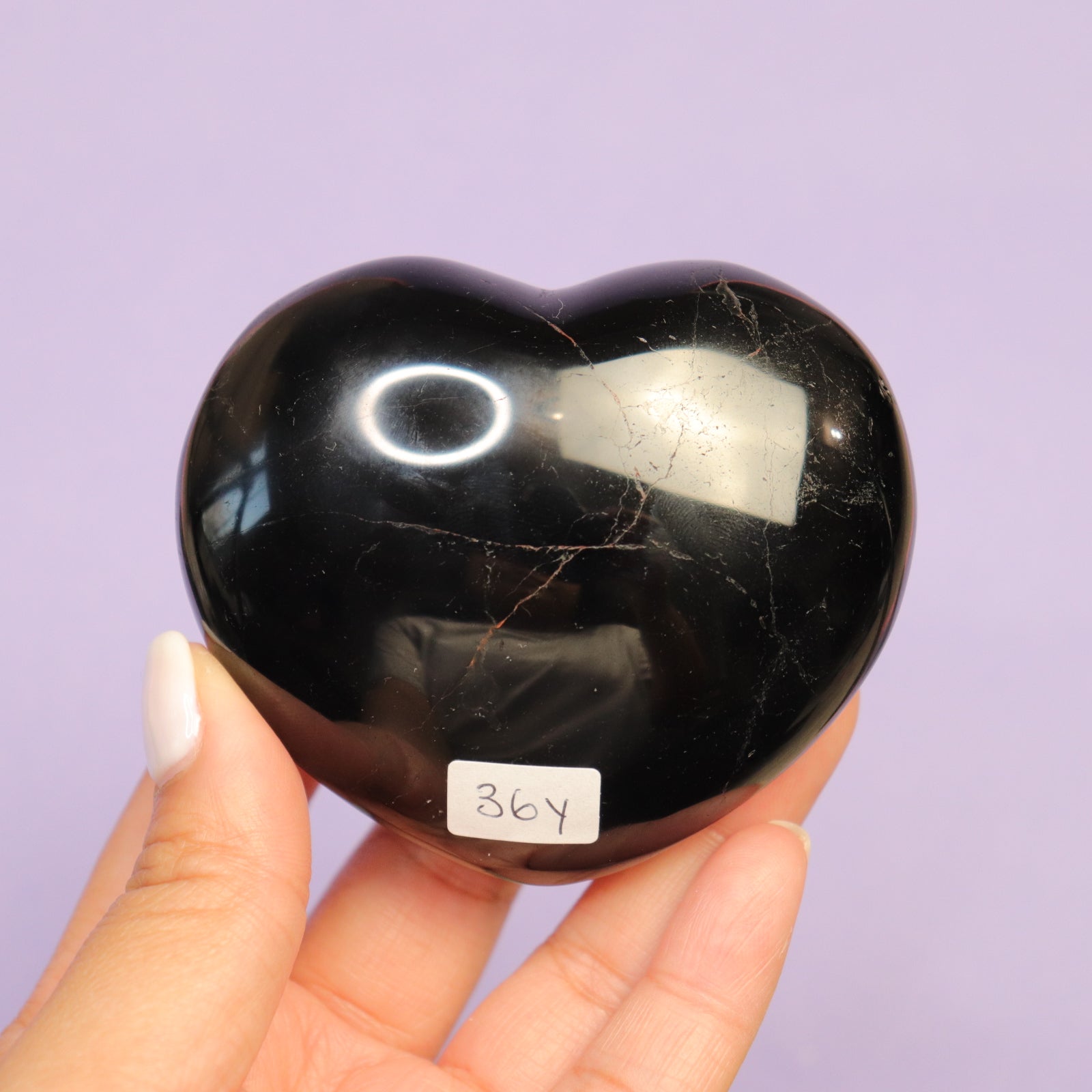 Black Tourmaline Heart- Crescents & Crystals