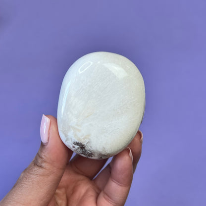 Scolecite Palm Stone - Crescents & Crystals