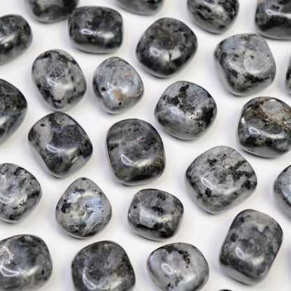 Larvakite Tumbles - Crescents & Crystals