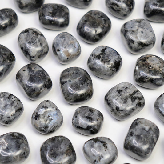 Larvakite Tumbles - Crescents & Crystals