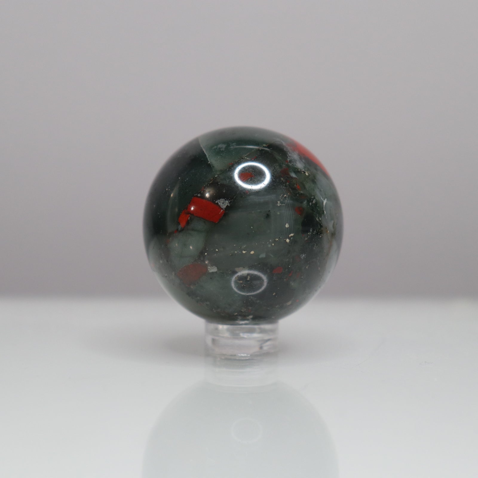 African Bloodstone Sphere- Crescents & Crystals