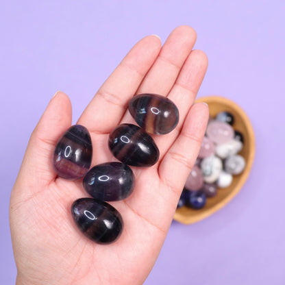 Rainbow Fluorite Eggs - Crescents & Crystals