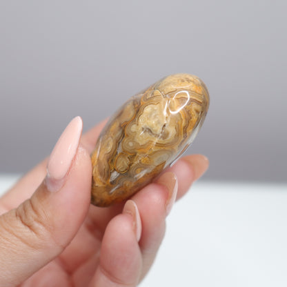 Crazy Lace Agate Heart W/ druzy | 2