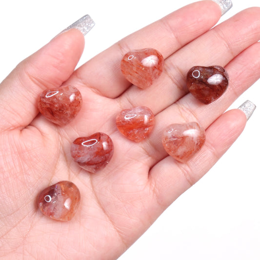 Red Hematoid Quartz Mini Hearts | 18mm