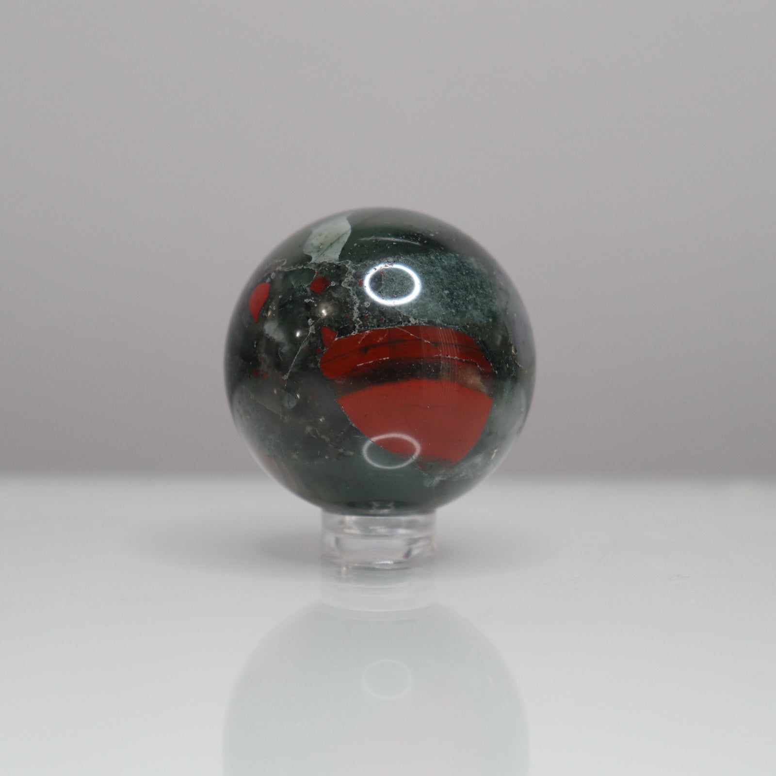 African Bloodstone Sphere- Crescents & Crystals