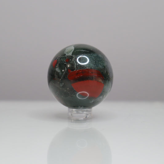 African Bloodstone Sphere- Crescents & Crystals
