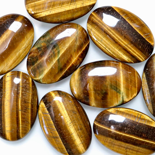 Tiger Eye Palm Stones - Crescents & Crystals