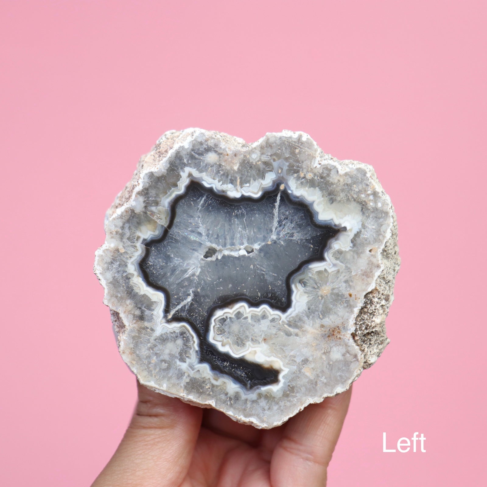 Sliced Agate Pair- Crescents & Crystals