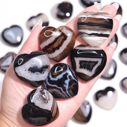 Black Agate Hearts | 1.6”