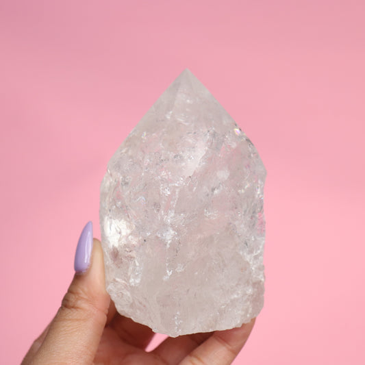 Clear Quartz Top Polished Point- Crescents & Crystals