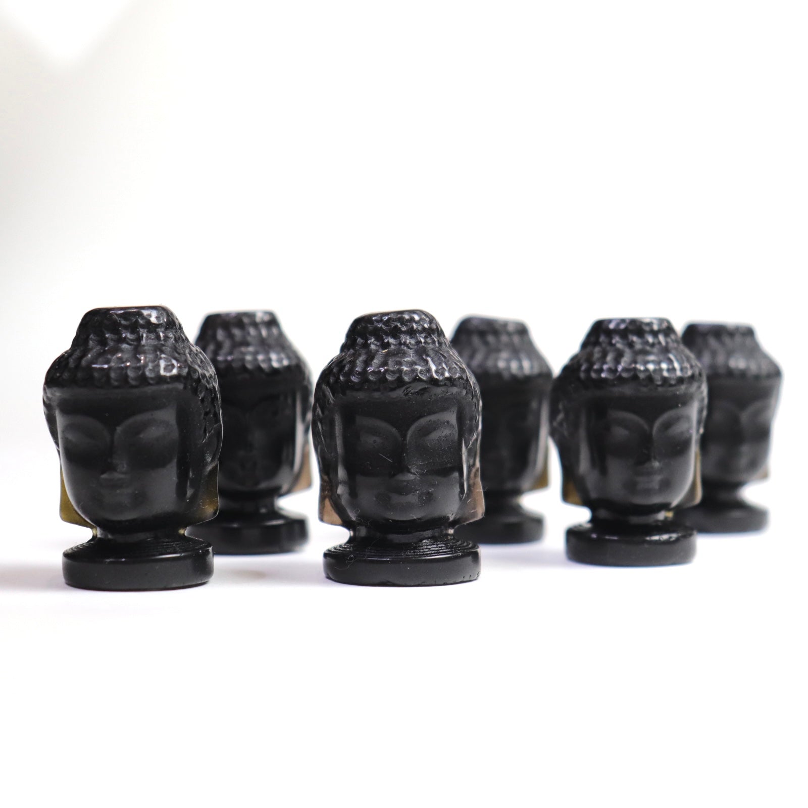 Mini Black Obsidian Buddha Head- Crescents & Crystals