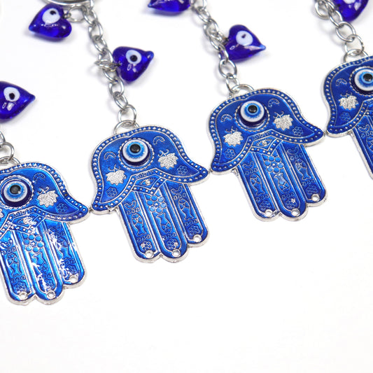 Hamsa Hand Keychain - Crescents & Crystals