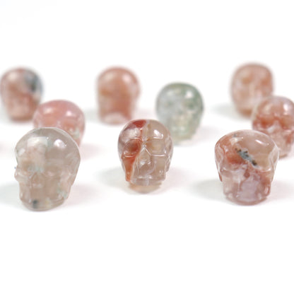 Flower Agate Skulls