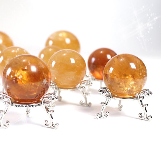 Honey Calcite Spheres - Crescents & Crystals