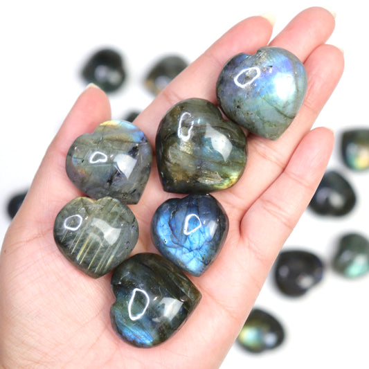 Labradorite Puffy Hearts - Crescents & Crystals
