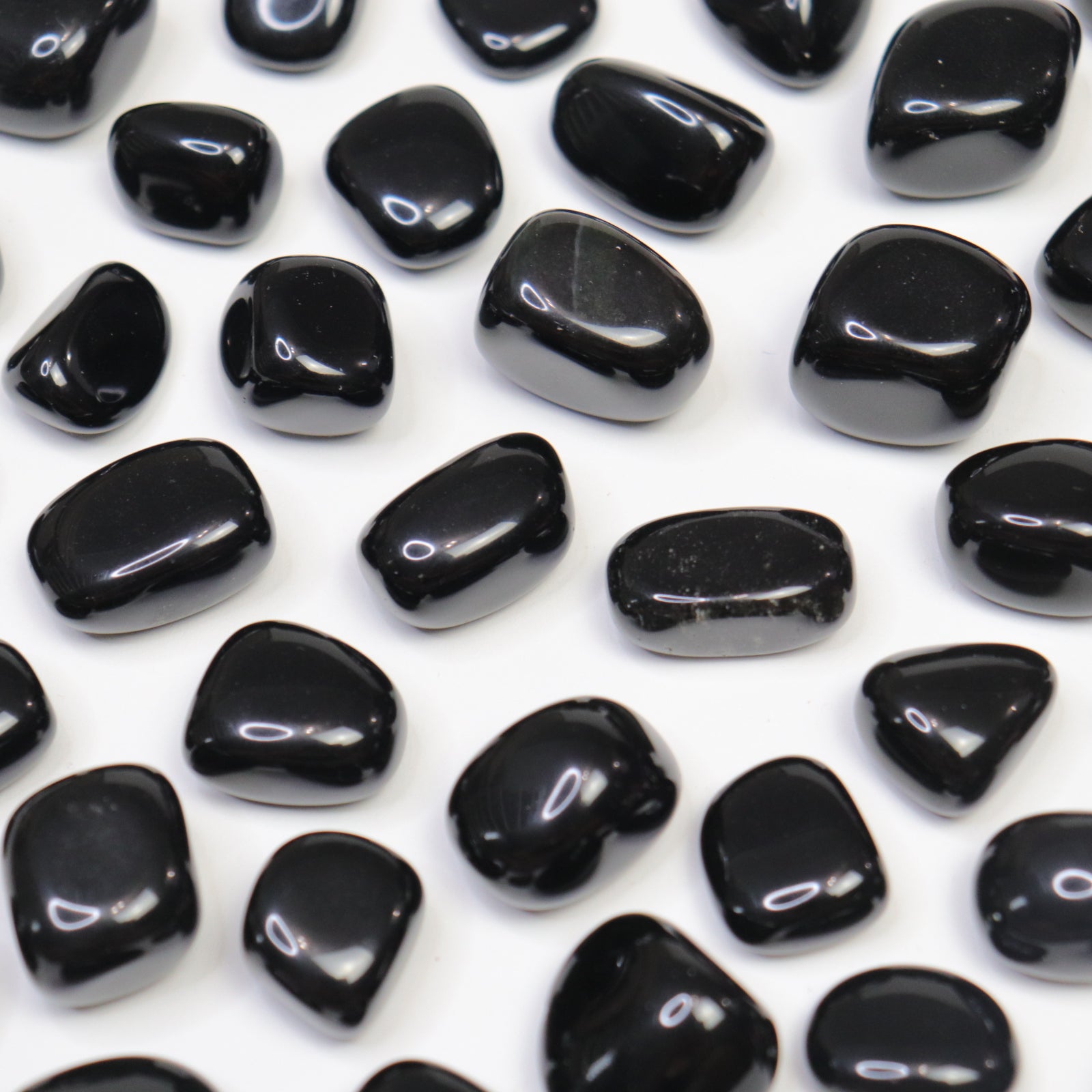 Black Obsidian Tumbles- Crescents & Crystals