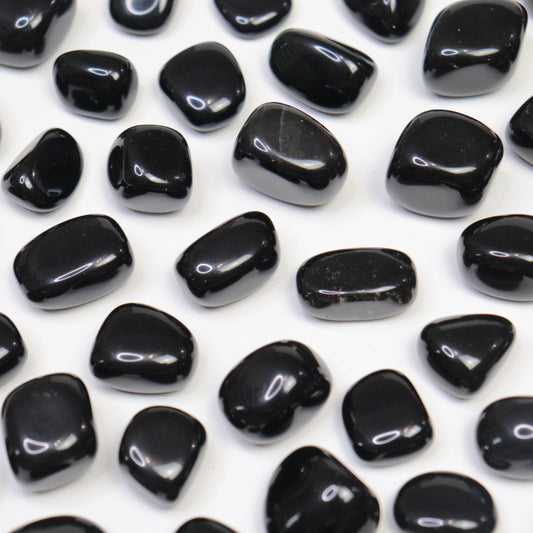 Black Obsidian Tumbles- Crescents & Crystals