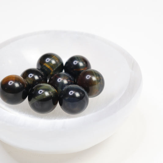 Blue Tigers Eye Spheres - Crescents & Crystals
