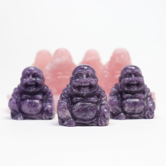 Lepidolite Buddha - Crescents & Crystals