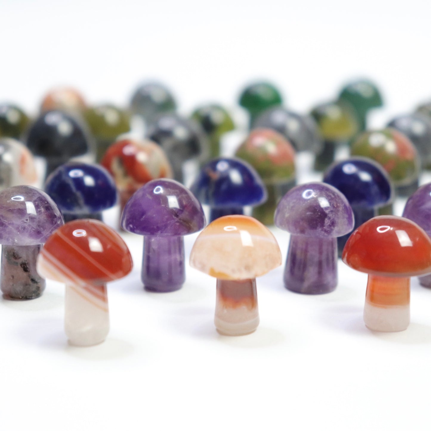 Carnelian Agate Mushrooms - Crescents & Crystals